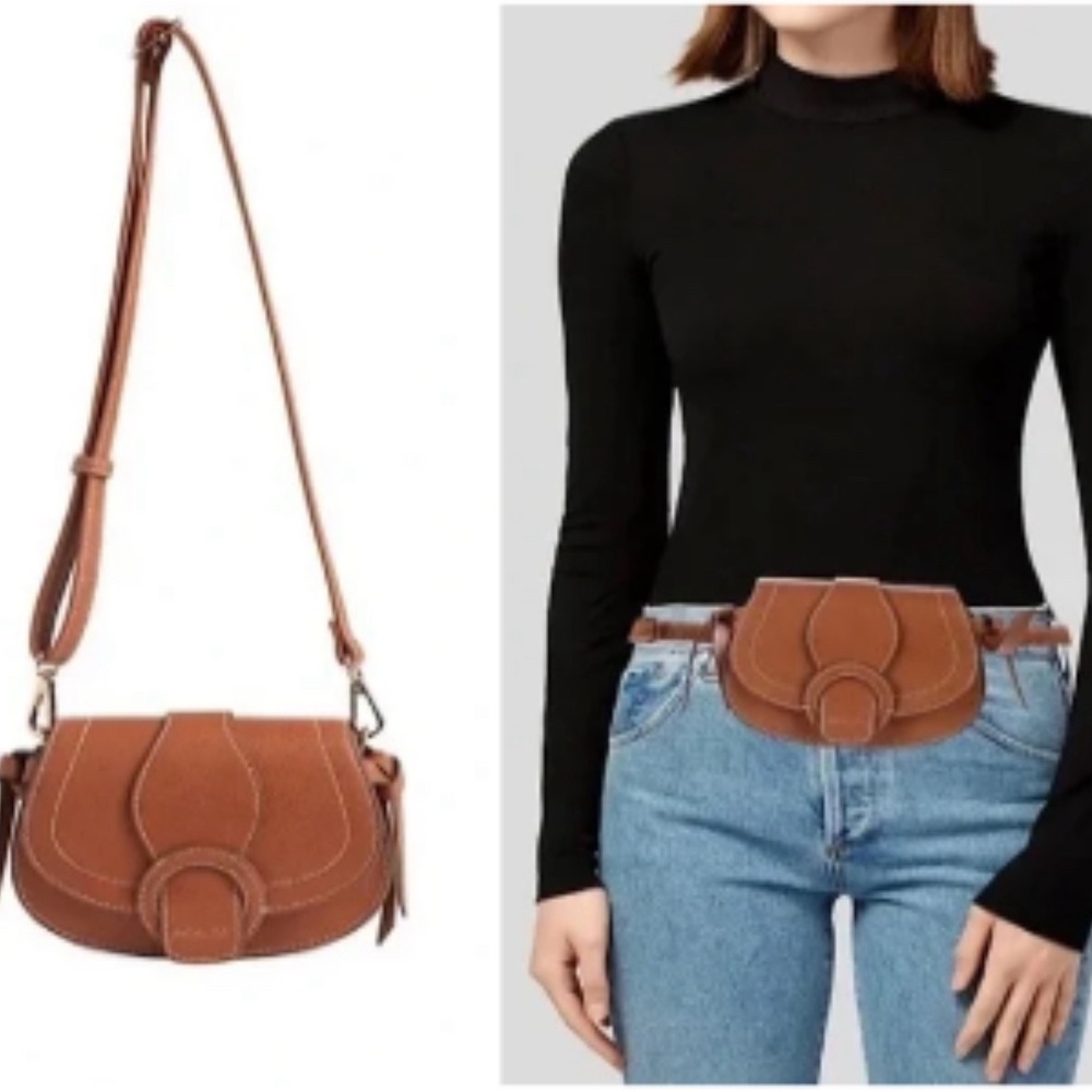 New Rachel Zoe
Belt Edessi & Brown Faux Leather Cross Body Bag